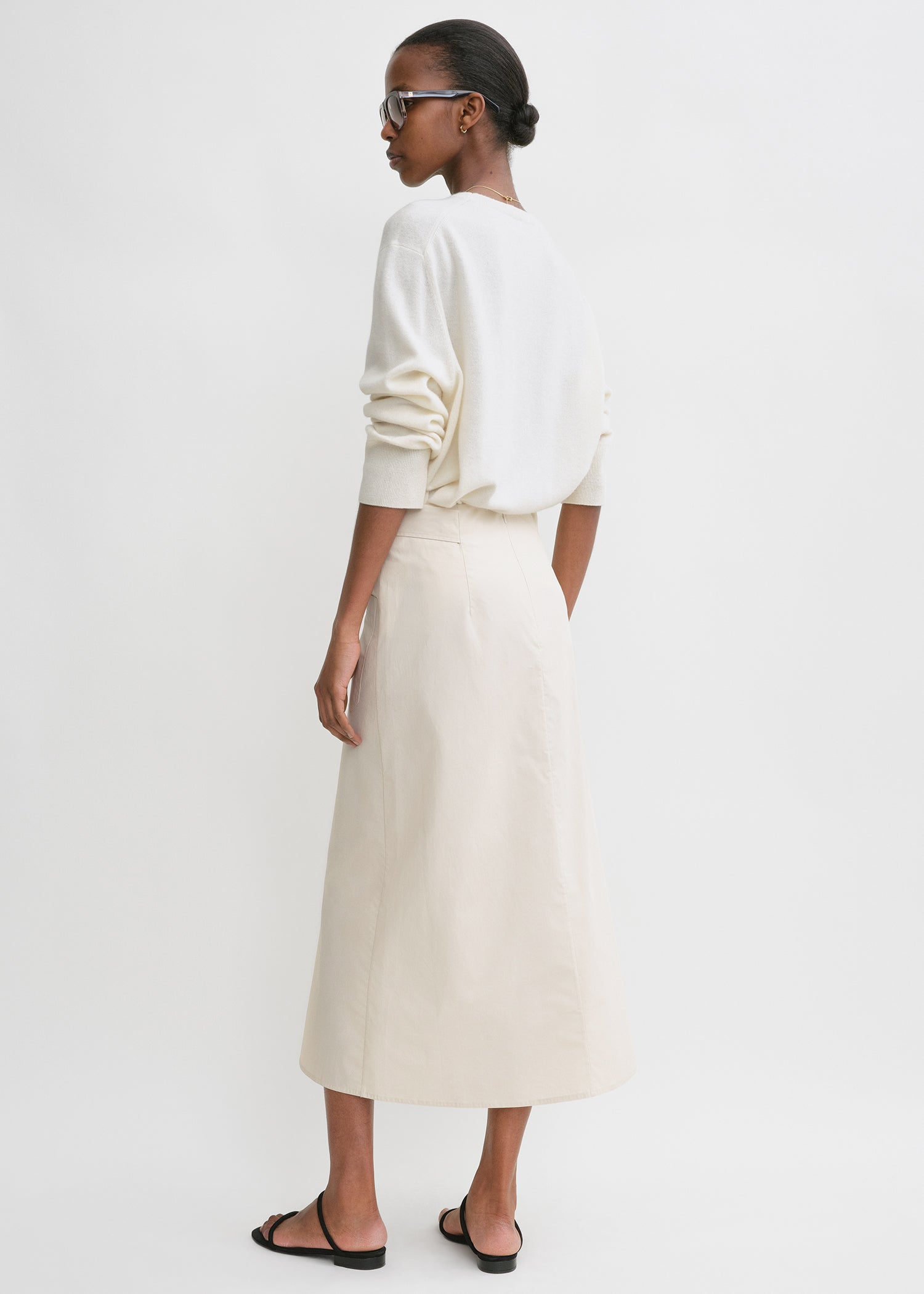 TIE-WAIST COTTON SKIRT