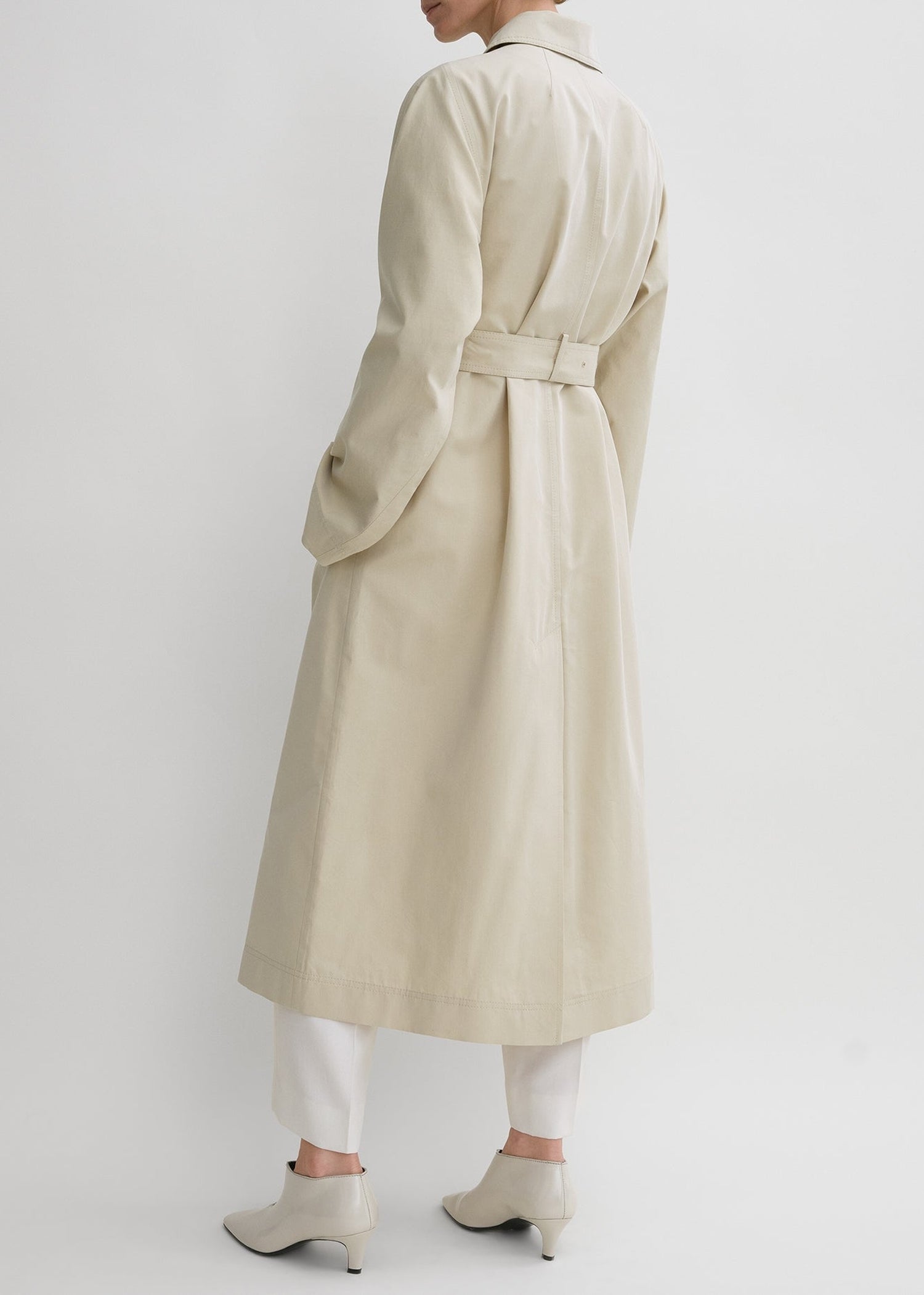 Trench-coat ceinturé en soie mélangée - Sand