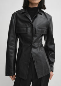 Veste cintrée en cuir - Black