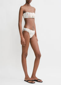 Bas de bikini smocké taille mi-haute - Washed Floral