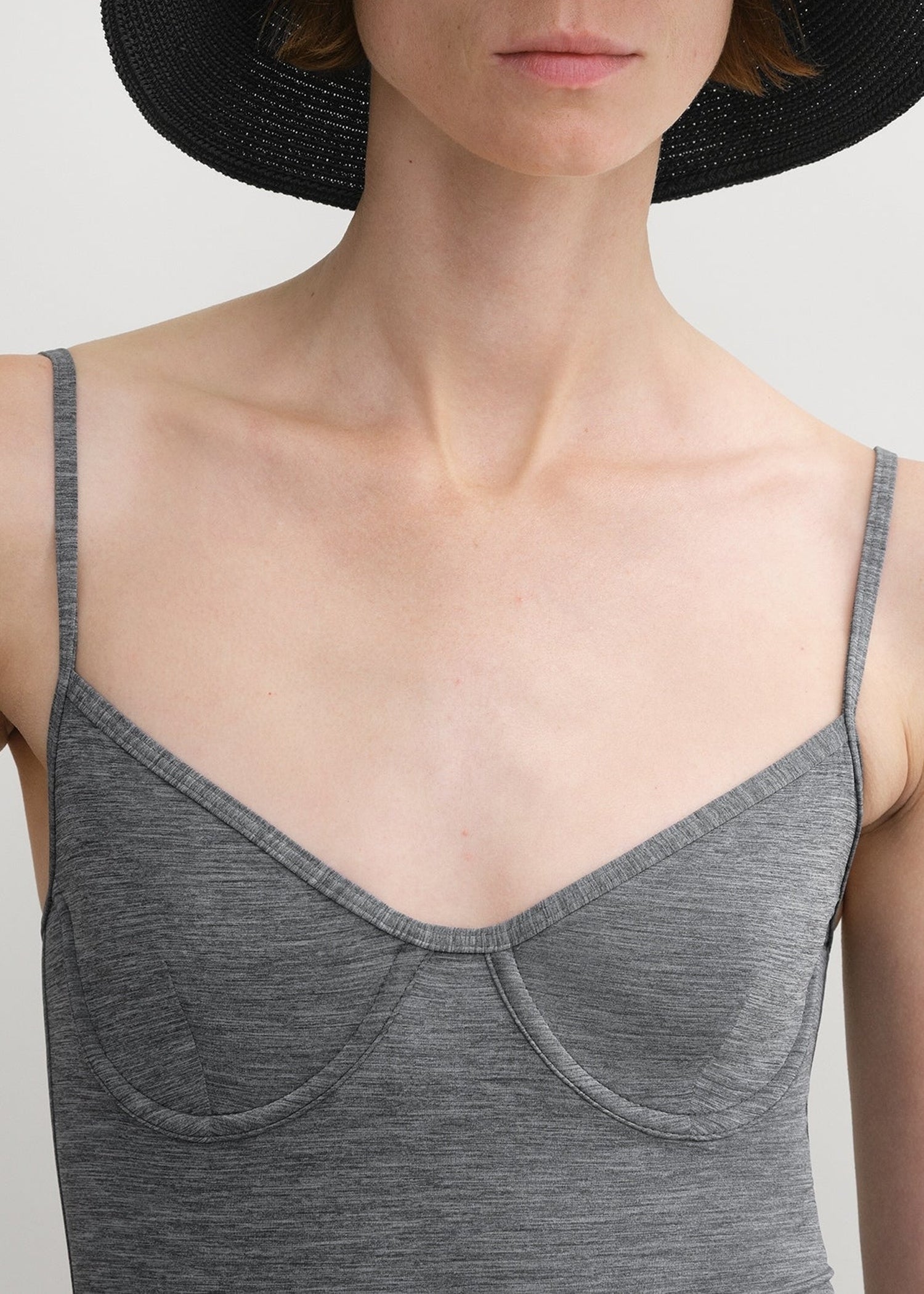 Maillot de bain une pièce demi-bonnet - Grey melange
