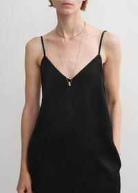 Robe caraco en satin contrasté - Black