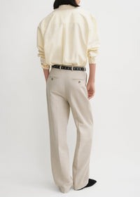 DOUBLE-PLEATED TAILORED TROUSERS