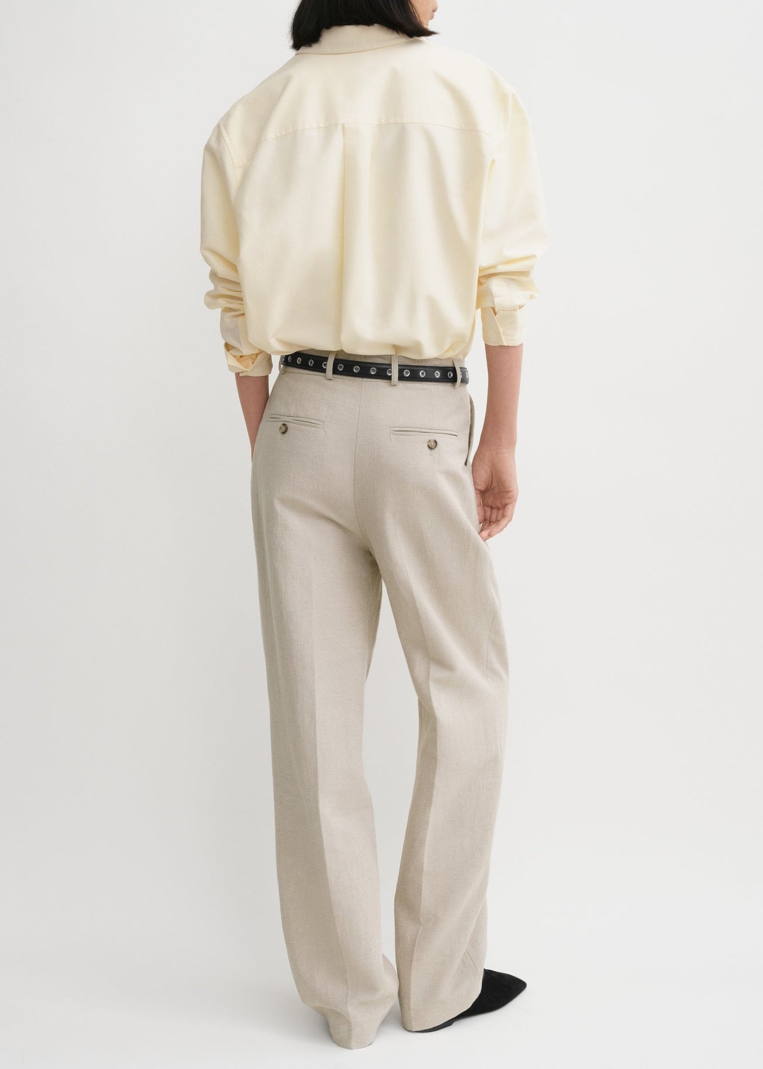 DOUBLE-PLEATED TAILORED TROUSERS