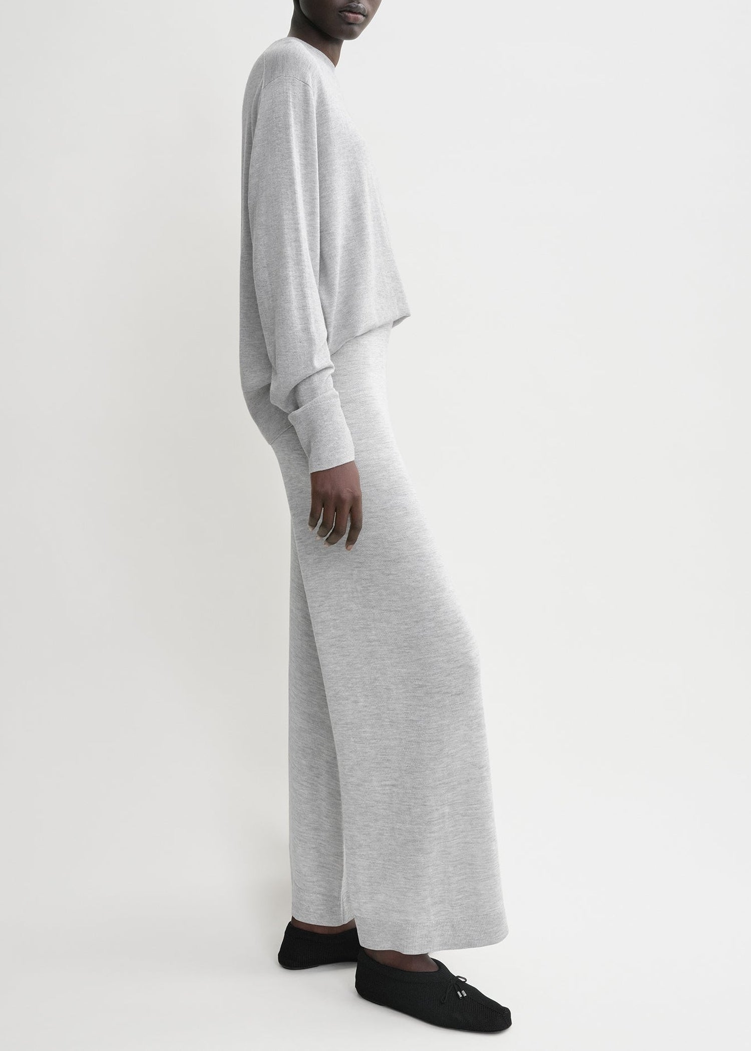 Pantalon en soie et cachemire - Grey melange
