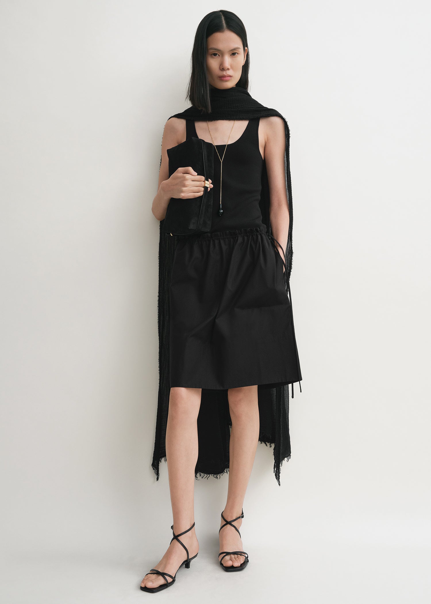 DRAWSTRING MINI SKIRT