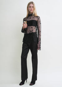 FLORAL TULLE BLOUSE