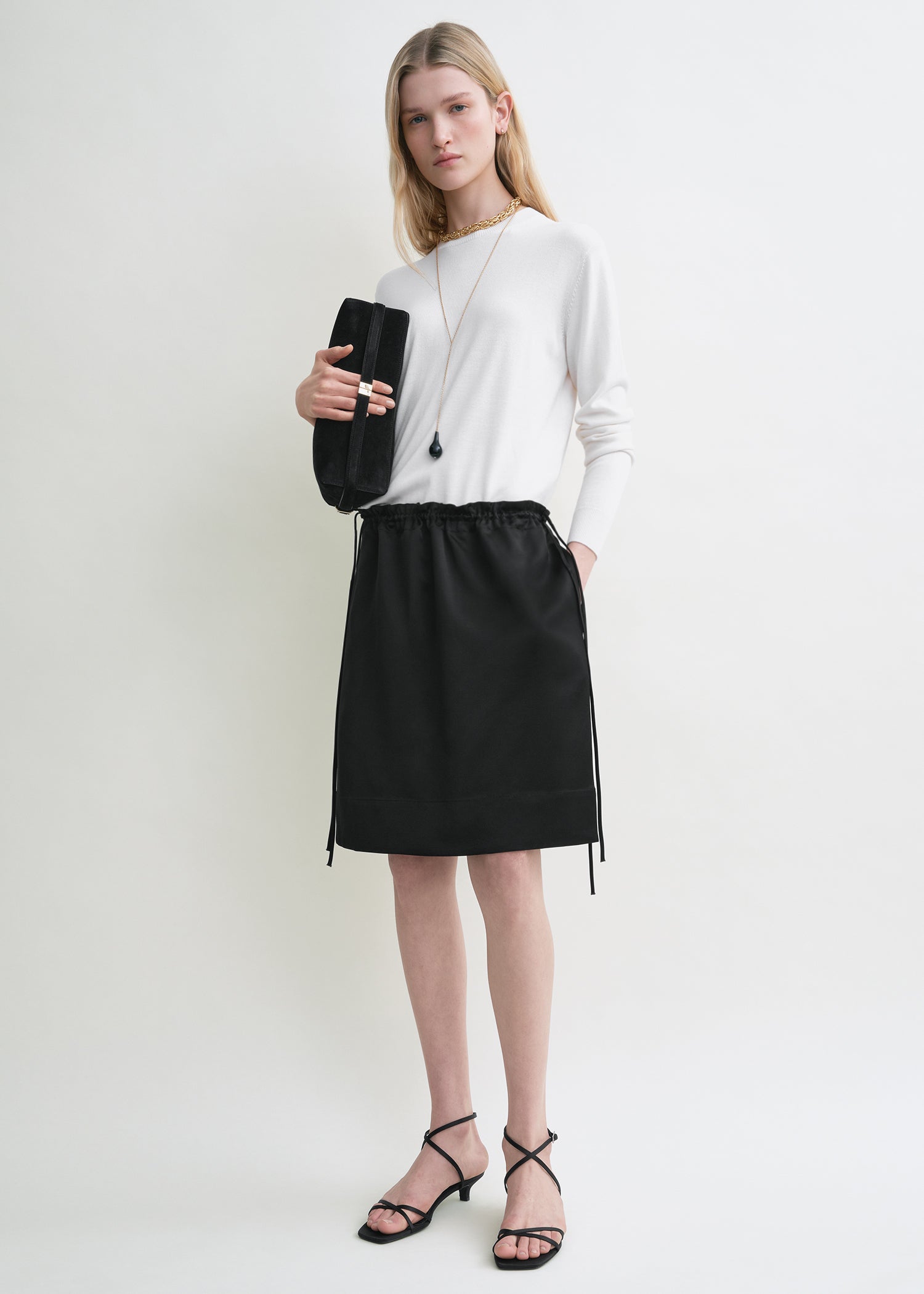 DRAWSTRING MINI SKIRT