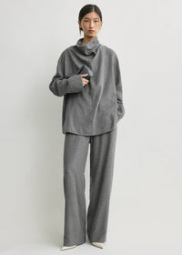 FUNNEL-NECK FLANNEL TOP