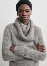 FUNNEL ALPACA-BLEND KNIT