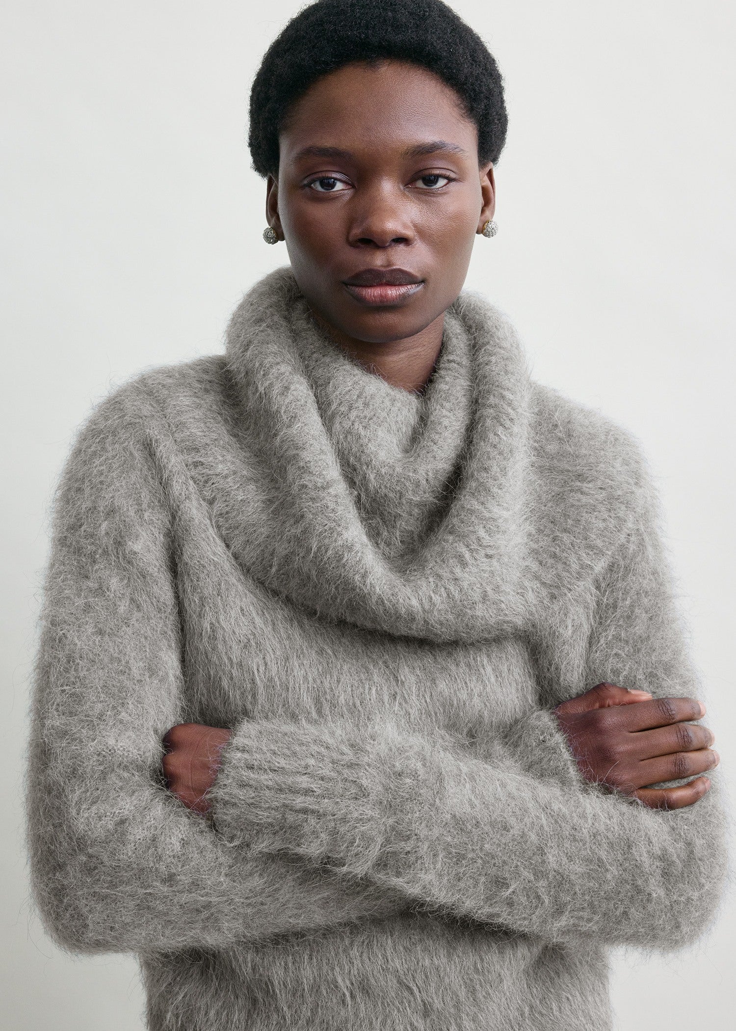 FUNNEL ALPACA-BLEND KNIT