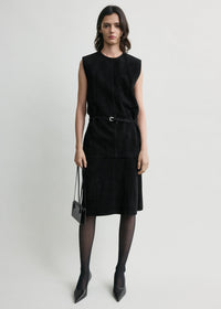 BELTED SUEDE TOP