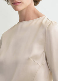 LONG-SLEEVE SATIN TOP