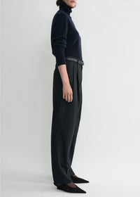 Pantalon de tailleur à rayures en laine - Navy