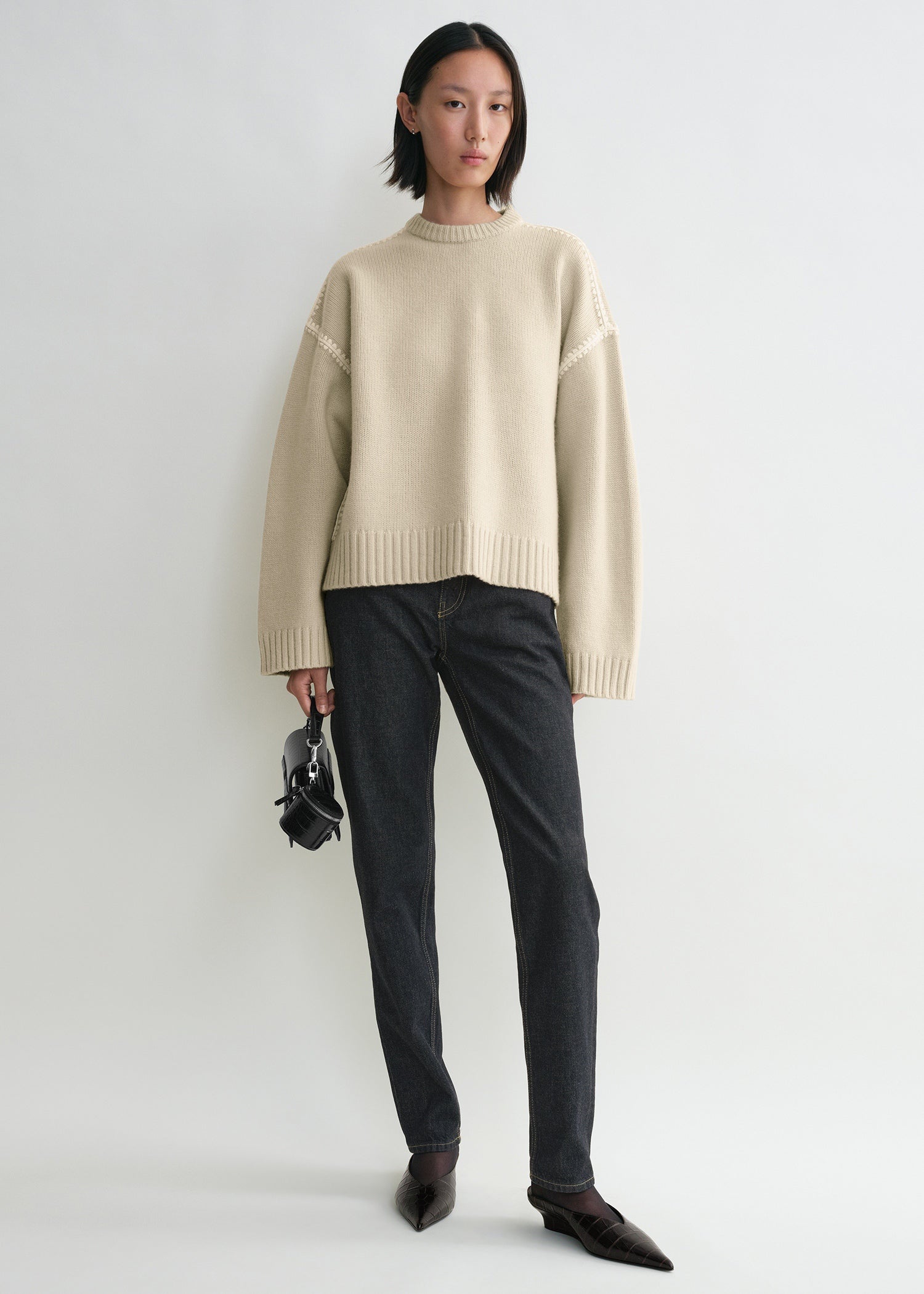 EMBROIDERED WOOL CASHMERE KNIT