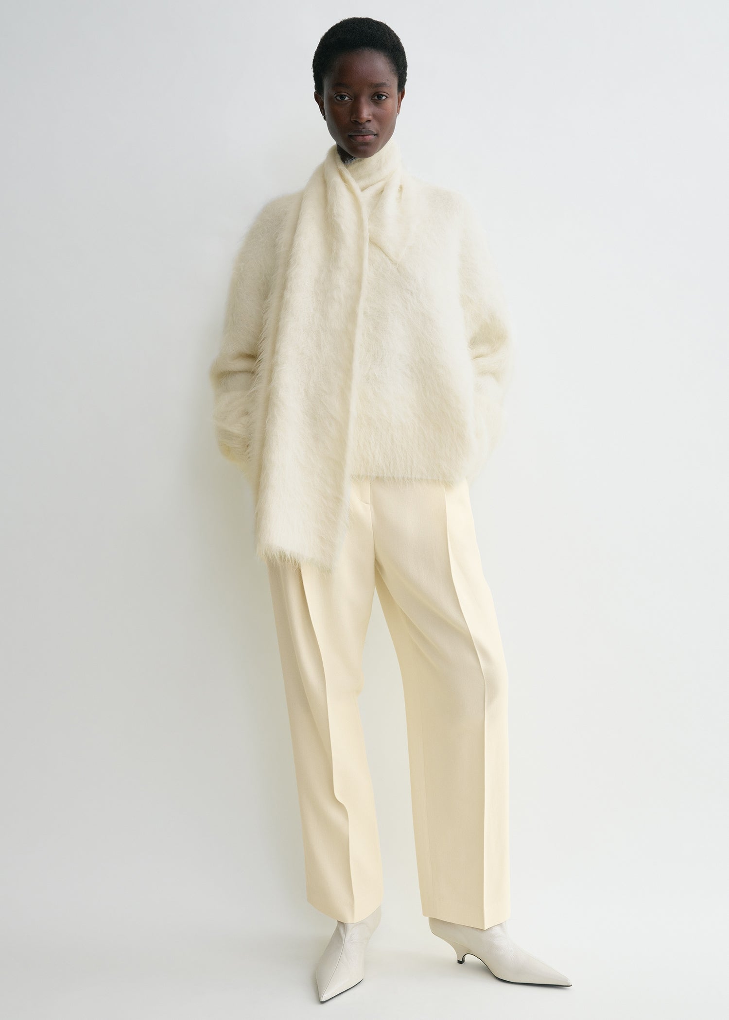 DRAPED-SCARF KNIT