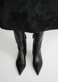 SHARP LEATHER KNEE-HIGH BOOTS
