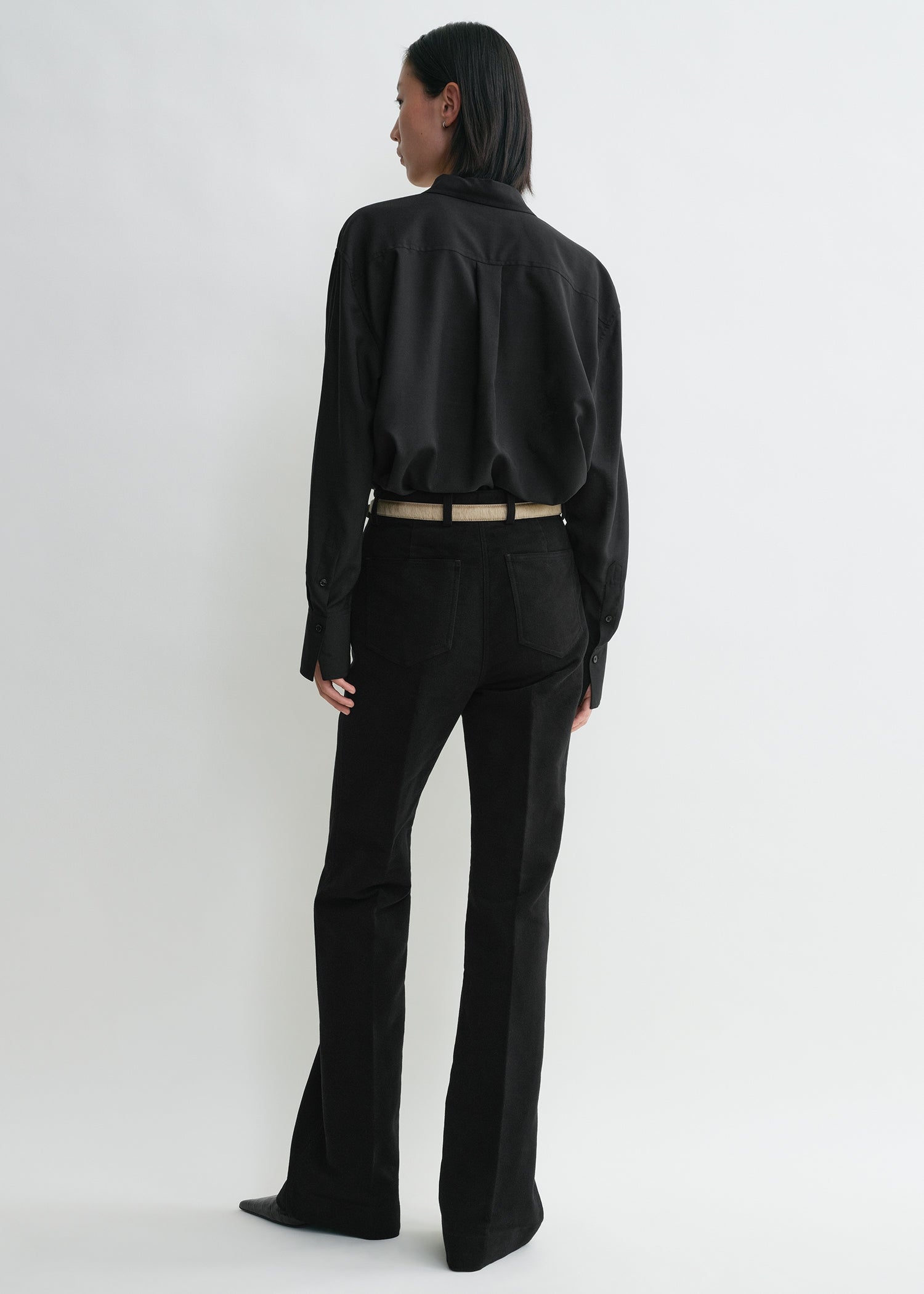 FLARED MOLESKIN TROUSERS