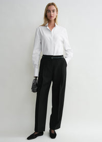 PLEATED STRAIGHT TROUSERS