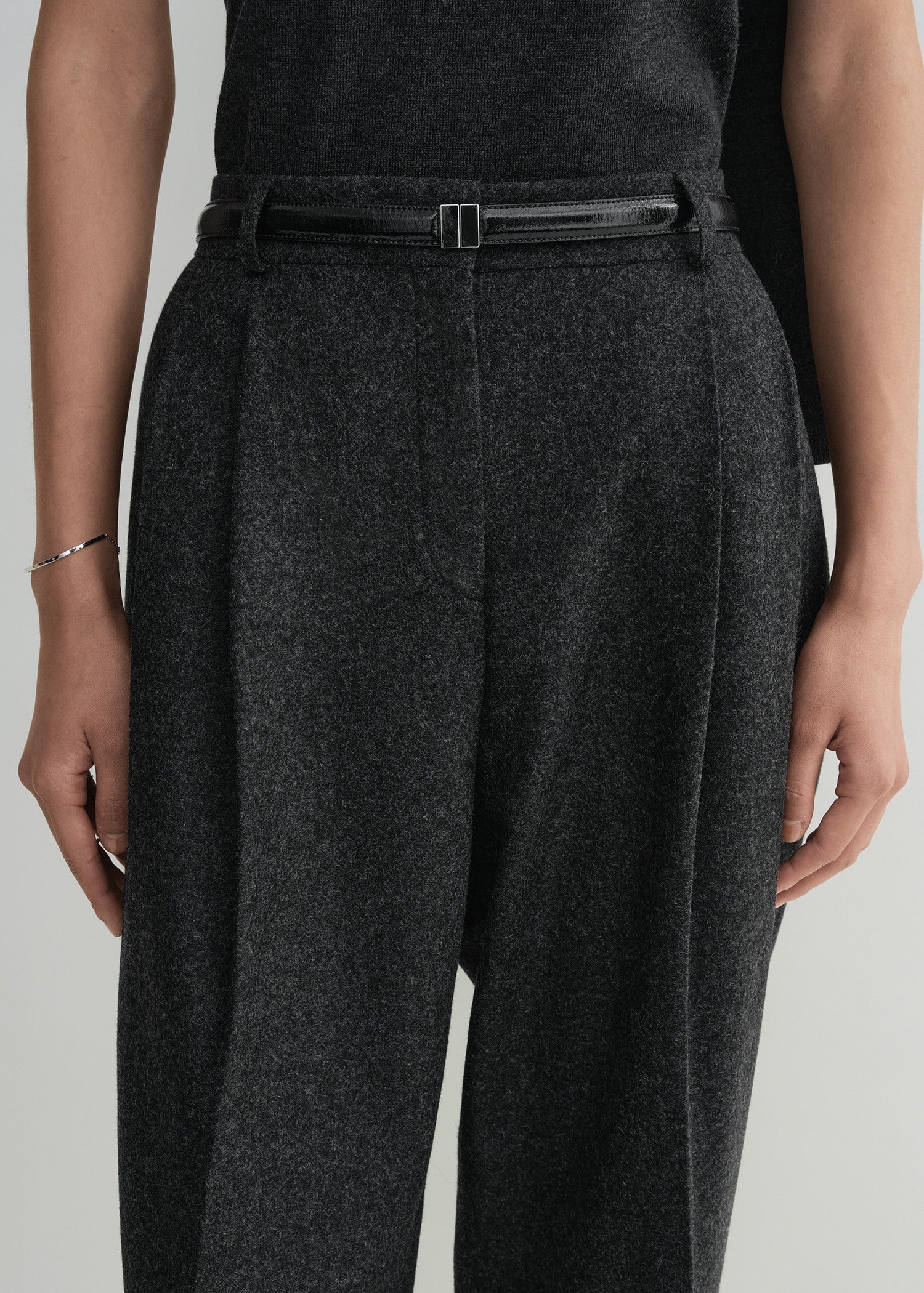 DOUBLE-PLEATED TAILORED TROUSERS