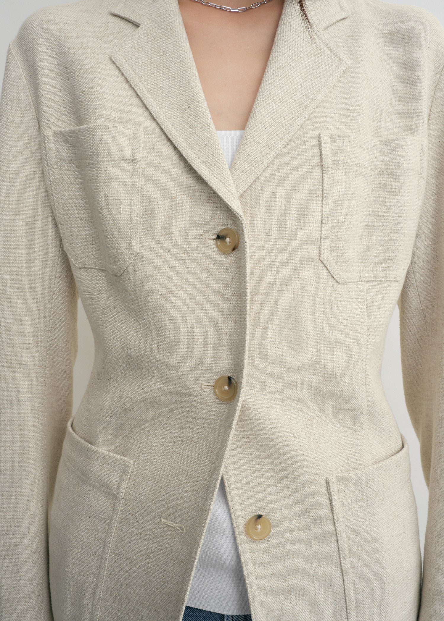SLIM VISCOSE LINEN BLAZER