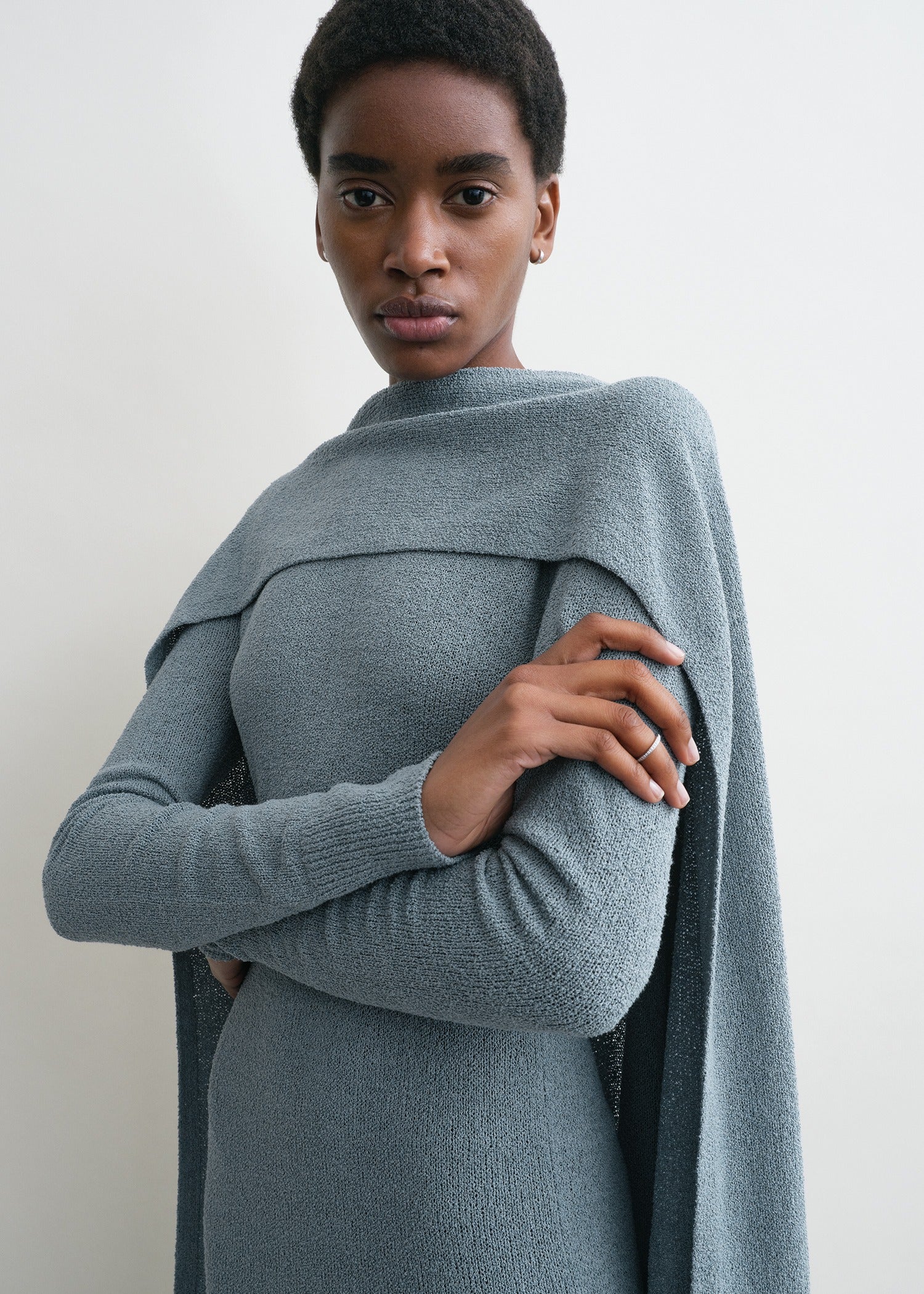 CAPE KNIT DRESS