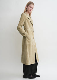 CINCHED SUEDE COAT