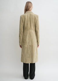 CINCHED SUEDE COAT