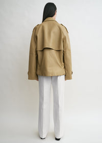 SHORT LEATHER TRENCH