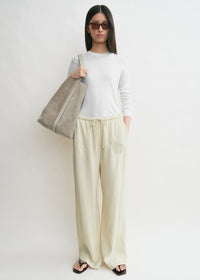 WOVEN STRIPE DRAWSTRING TROUSERS
