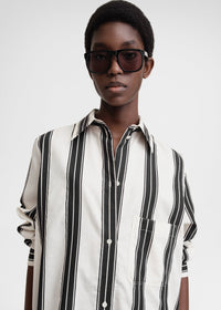 JACQUARD-STRIPED TUNIC DRESS