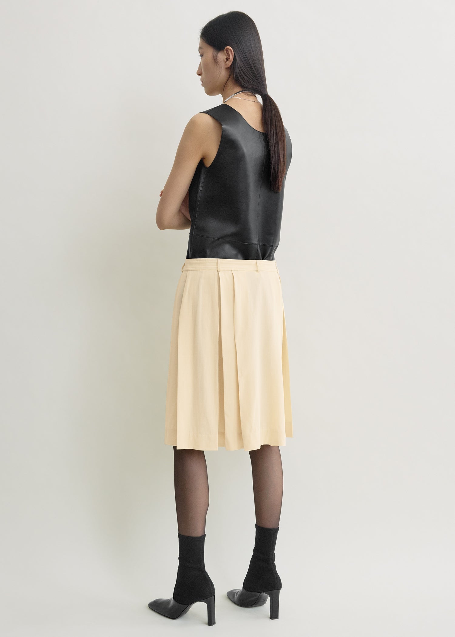 PLEATED WRAP SKIRT
