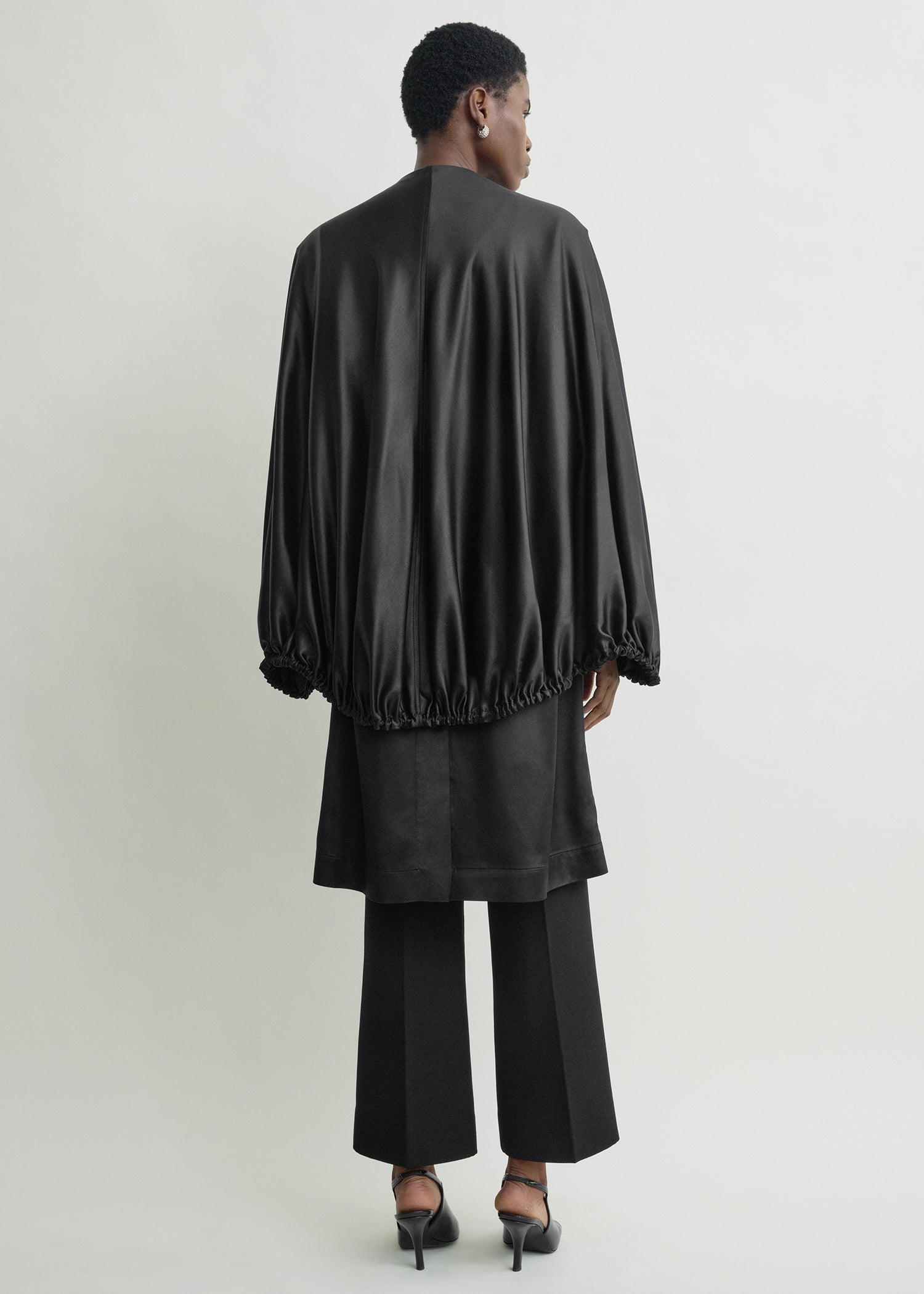 DETACHABLE CAPE EVENING COAT