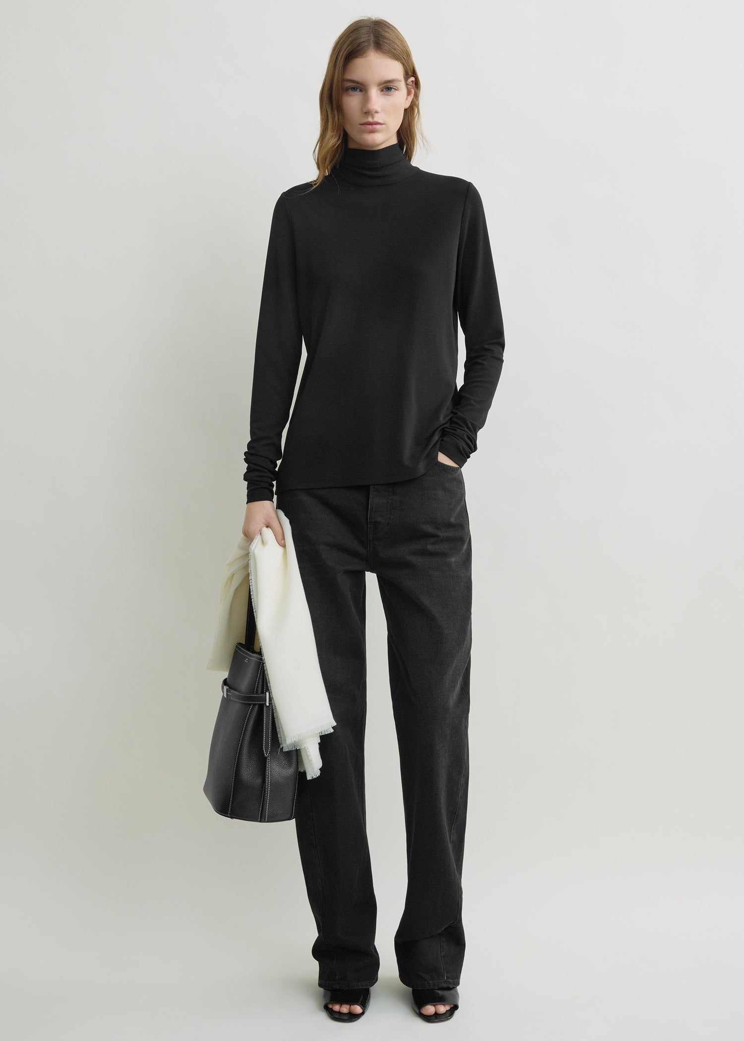 HIGH-NECK JERSEY TOP