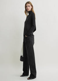 HIGH-NECK JERSEY TOP