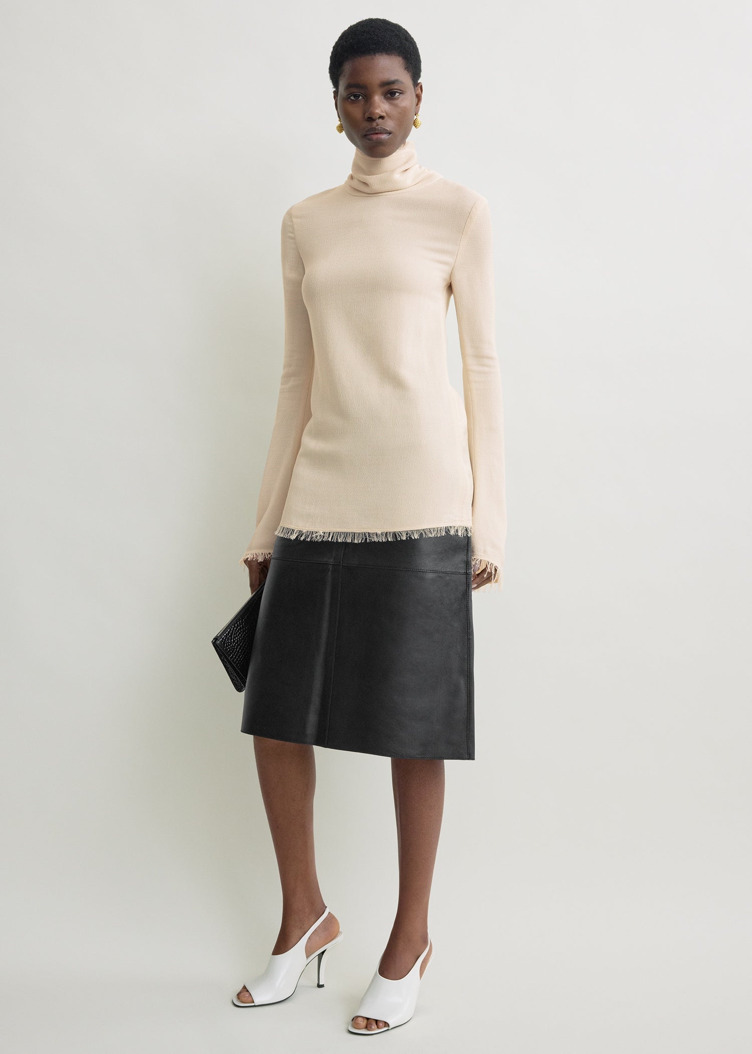 FRAYED-EDGE SLIM TOP