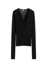 DRAPED V-NECK TOP