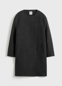 COLLARLESS FELT COAT