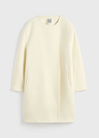 COLLARLESS FELT COAT