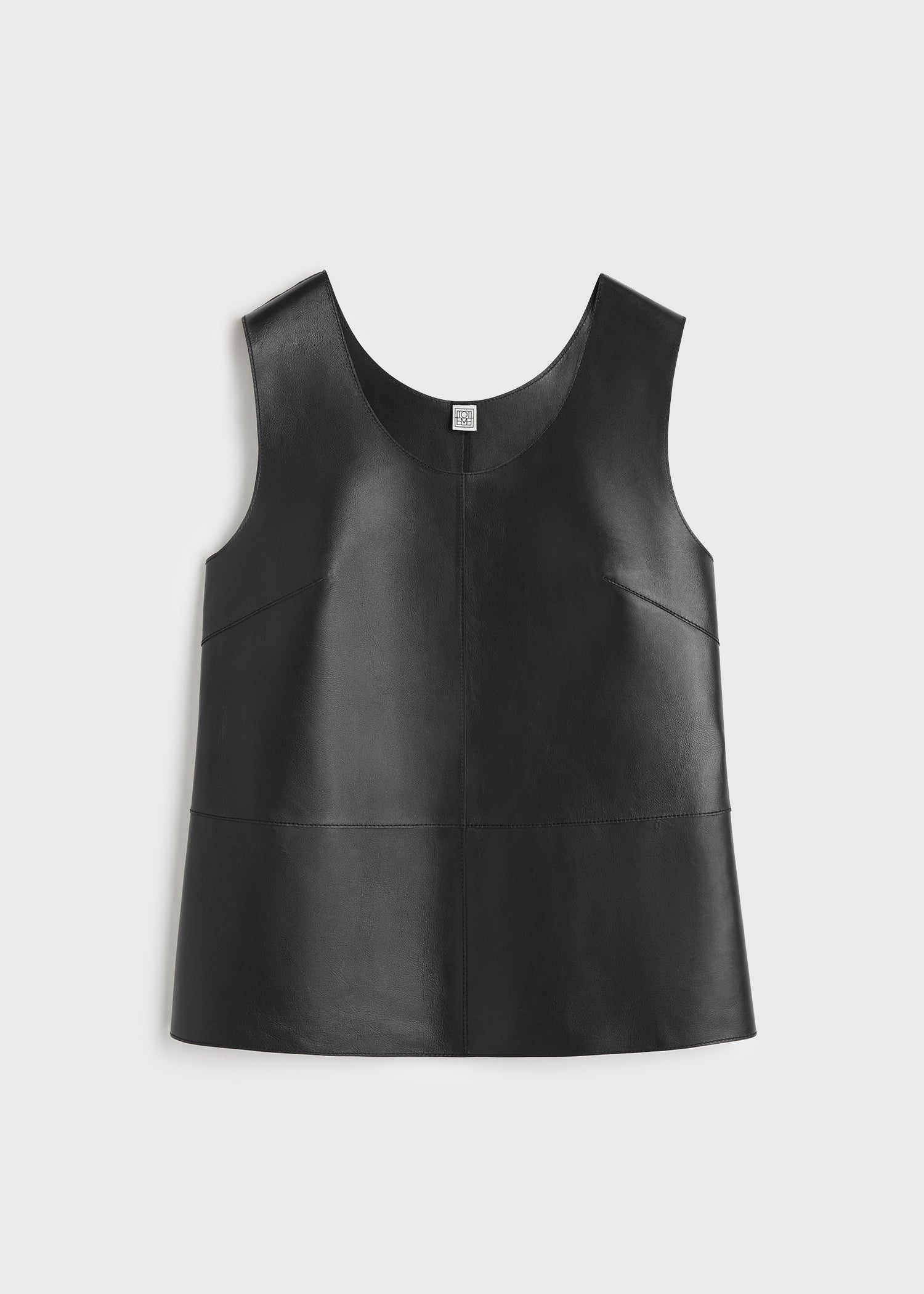 SCOOP-NECK LEATHER TOP
