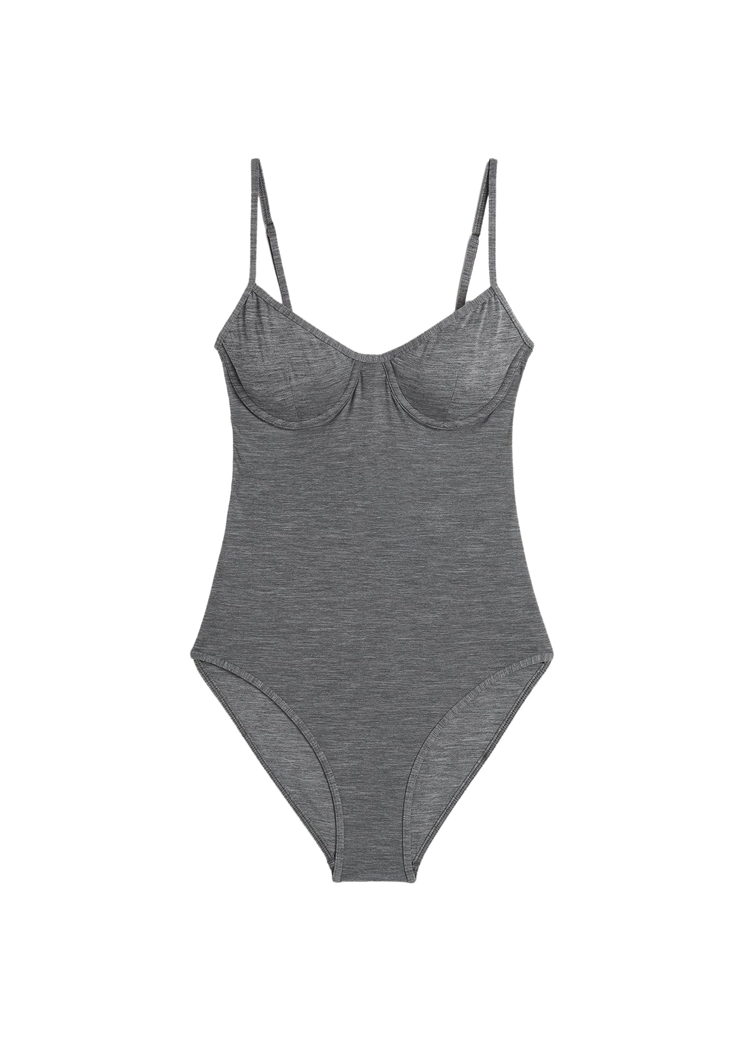 Maillot de bain une pièce demi-bonnet - Grey melange