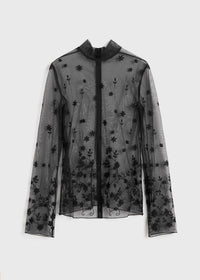 FLORAL TULLE BLOUSE