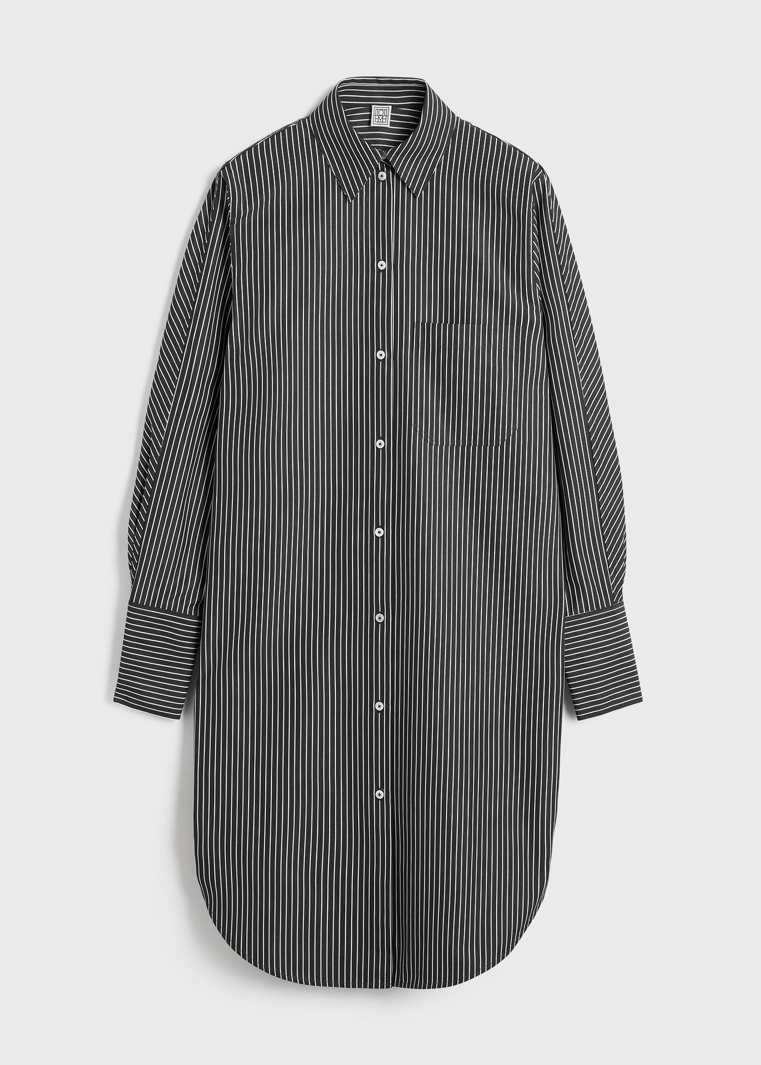 STRIPED KIMONO-SLEEVE SHIRTDRESS
