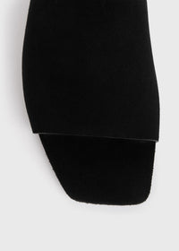 VELOUR-LEATHER BANDEAU SLIDES