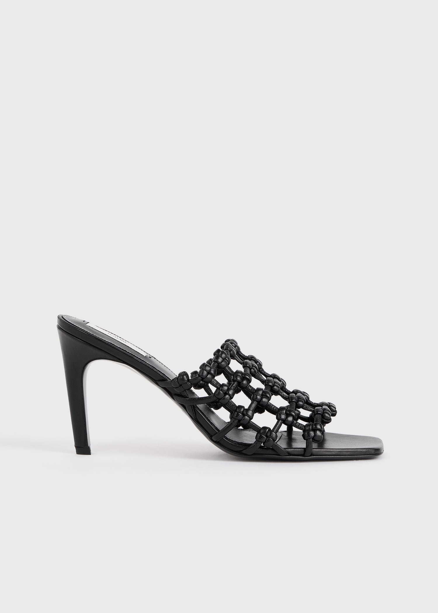 BRAIDED-LEATHER BANDEAU MULES
