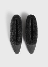 SHEARLING-EDGE FLANNEL BALLERINAS