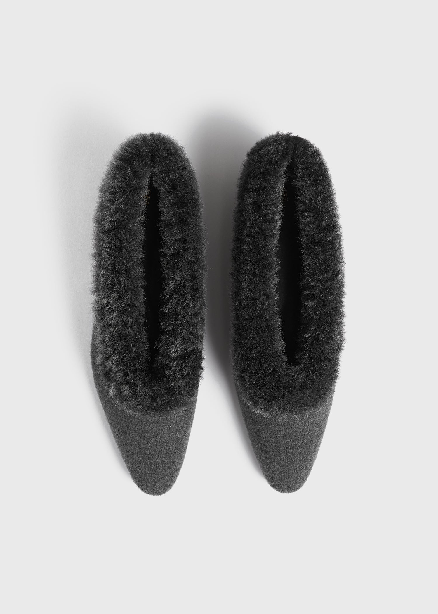 SHEARLING-EDGE FLANNEL BALLERINAS