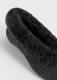 SHEARLING-EDGE FLANNEL BALLERINAS