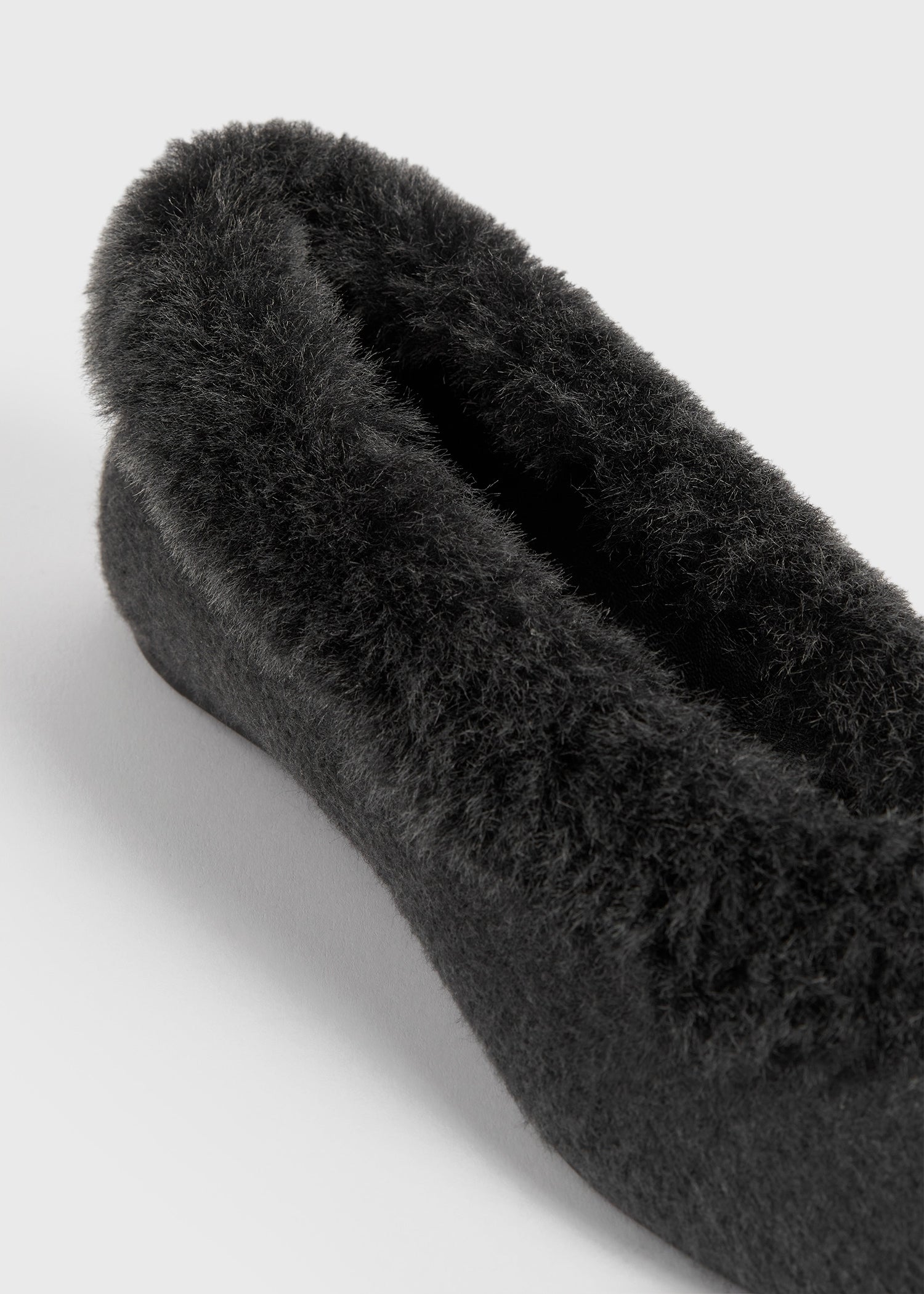 SHEARLING-EDGE FLANNEL BALLERINAS