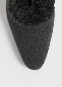 SHEARLING-EDGE FLANNEL BALLERINAS